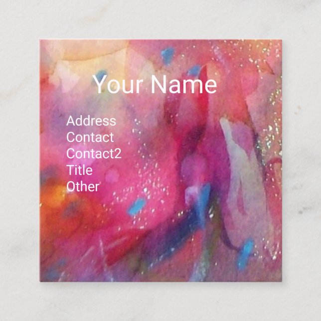 Tarjeta De Visita Cuadrada ROSINA, Salón De Belleza, Spa, Artista De Maquilla (Anverso)