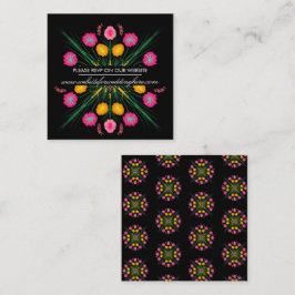 Tarjeta De Visita Cuadrada RSVP de sitio web floral español dibujado a mano m