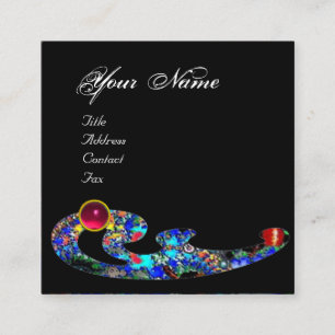 Tarjeta De Visita Cuadrada RUBY EFEMERAL / Belleza ,Salón, Spa, Makeup Artist