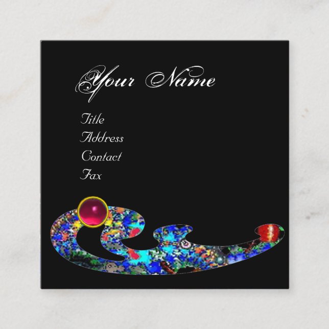 Tarjeta De Visita Cuadrada RUBY EFEMERAL / Belleza ,Salón, Spa, Makeup Artist (Anverso)