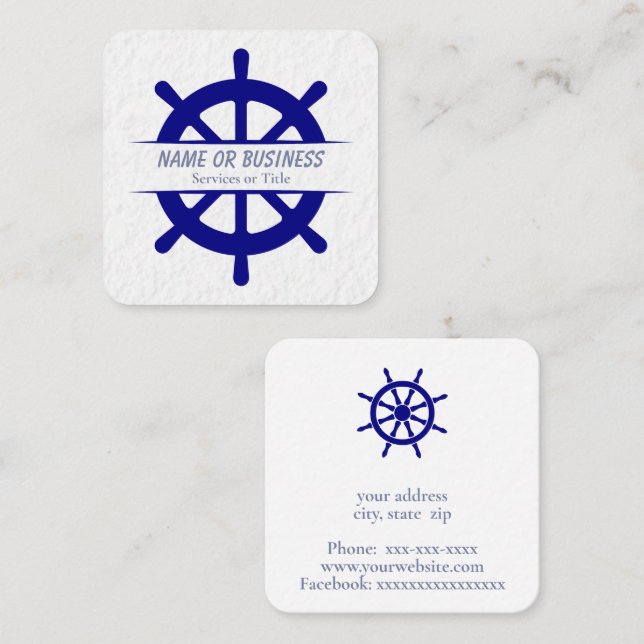 Tarjeta De Visita Cuadrada Rueda de envío (Anverso / Reverso)