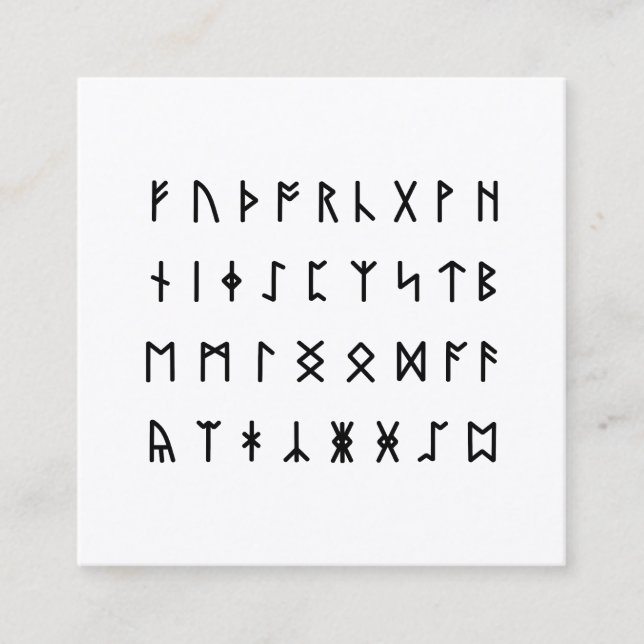 Tarjeta De Visita Cuadrada Runic Alphabet [Futhorc] (Anverso)