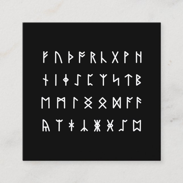Tarjeta De Visita Cuadrada Runic Alphabet [Futhorc] (Anverso)