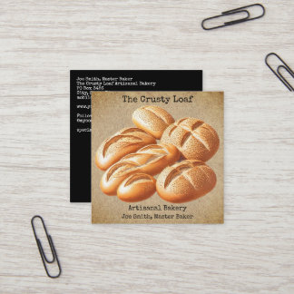 Tarjeta De Visita Cuadrada Rustic Artisanal Bakery Square Business Card