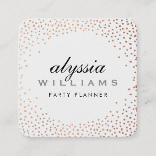 Tarjeta De Visita Cuadrada RUSTIC MINI CONFETTI lindo Relieve metalizado de c
