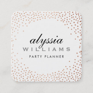 Tarjeta De Visita Cuadrada RUSTIC MINI CONFETTI lindo Relieve metalizado de c