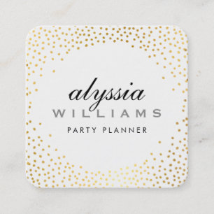 Tarjeta De Visita Cuadrada RUSTIC MINI CONFETTI lindo Relieve metalizado de o