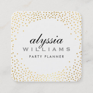 Tarjeta De Visita Cuadrada RUSTIC MINI CONFETTI lindo Relieve metalizado de o