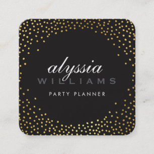 Tarjeta De Visita Cuadrada RUSTIC MINI CONFETTI lindo Relieve metalizado de o