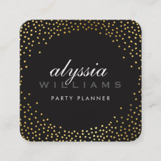 Tarjeta De Visita Cuadrada RUSTIC MINI CONFETTI lindo Relieve metalizado de o