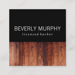 Tarjeta De Visita Cuadrada Rustic Wood Black