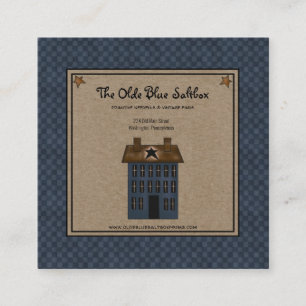 Tarjeta De Visita Cuadrada Rústica casa primitiva de salero de campo en plaza