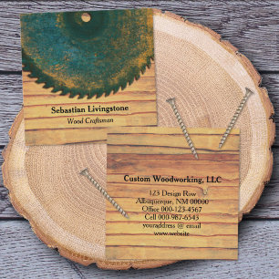 Tarjeta De Visita Cuadrada Rústica Circular Verde vio la profesión de la made