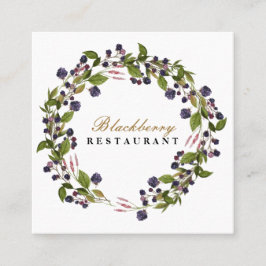 Tarjeta De Visita Cuadrada Rústico País Blackberry Cae La Guerra Del Otoño