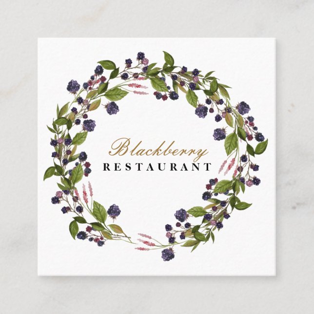 Tarjeta De Visita Cuadrada Rústico País Blackberry Cae La Guerra Del Otoño (Anverso)