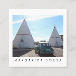 Tarjeta De Visita Cuadrada Ruta 66 TeePee Viaje Retro Viaje Turismo