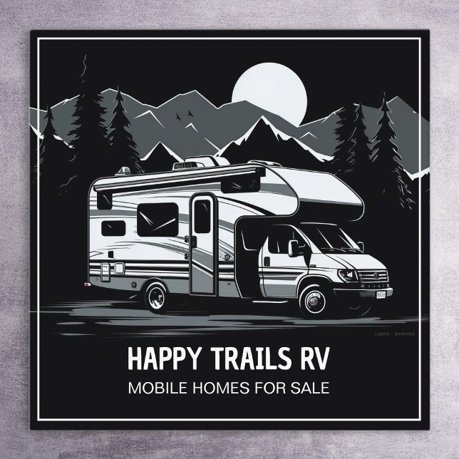 Tarjeta De Visita Cuadrada RV Motorhome Personalizado QR (RV Motorhome QR Square Business Cards)