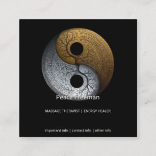 Tarjeta De Visita Cuadrada Sacred Balance Símbolo Yin Yang