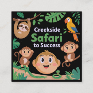 Tarjeta De Visita Cuadrada Safari en Creekside para el éxito del diseño de vi