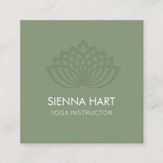 Tarjeta De Visita Cuadrada Sage Lotus Yoga Instructor