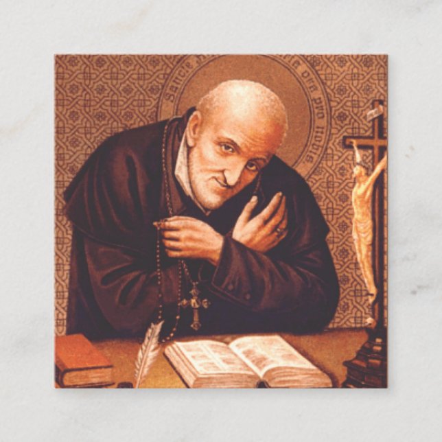 Tarjeta De Visita Cuadrada Saint Alphonsus Liguori (Anverso)