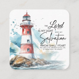 Tarjeta De Visita Cuadrada Salmo 27:1 Biblia SEÑOR es mi luz y salvación