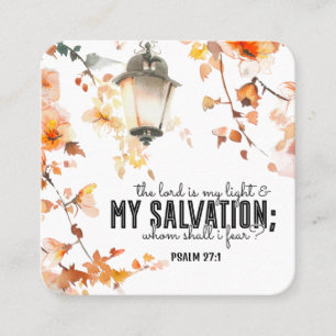 Tarjeta De Visita Cuadrada Salmo 27:1 El Señor es mi Biblia Luz y Salvación