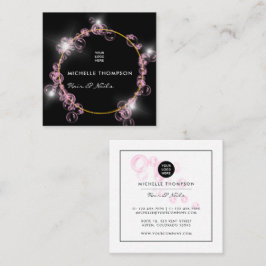 Tarjeta De Visita Cuadrada Salón de Belleza Burbuja de Jabón Rosa Brillante