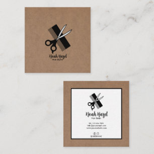 Tarjeta De Visita Cuadrada Salón de Belleza Estilista de Cabello