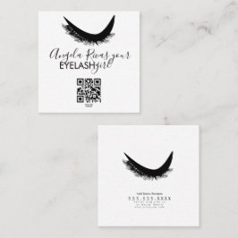 Tarjeta De Visita Cuadrada Salón de belleza femenino de pestañas minimalista 
