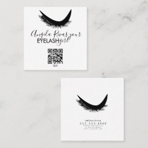 Tarjeta De Visita Cuadrada Salón de belleza femenino de pestañas minimalista