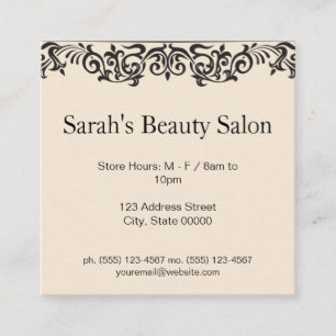 Tarjeta De Visita Cuadrada Salón de belleza   Hair Stylist