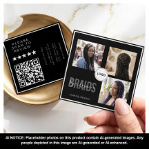 Salón de Trenzas Black Square 3-Foto Collage QR