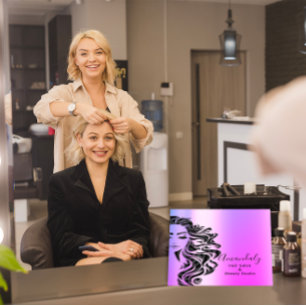 Tarjeta De Visita Cuadrada Salón del cabello profesional maquillaje Lash Pú