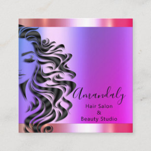 Tarjeta De Visita Cuadrada Salón del cabello profesional maquillaje Lash Pú