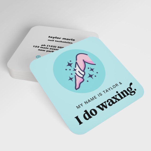 Tarjeta De Visita Cuadrada Salon Waxing Modern Retro (Subido por el creador)