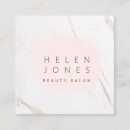 Tarjeta De Visita Cuadrada salpicadura de color rosa sobre mármol