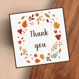 Tarjeta De Visita Cuadrada Saltos de otoño y alcornoques otoño gracias a Brow