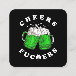 Tarjeta De Visita Cuadrada Salud día de San Patricio cerveza divertida