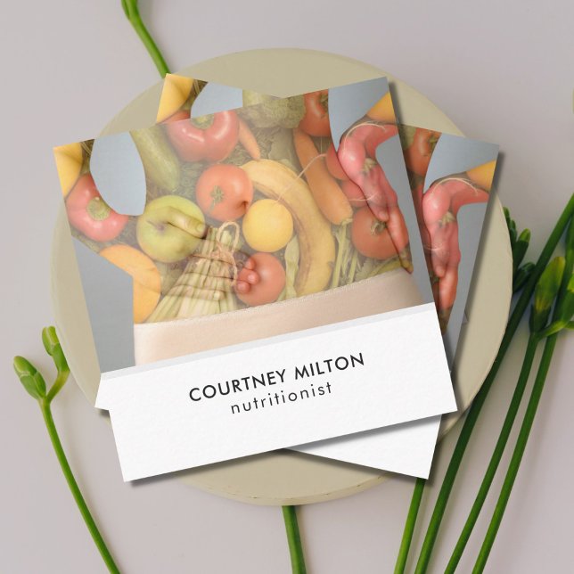 Tarjeta De Visita Cuadrada Salud elegante moderna del nutricionista de la (Subido por el creador)