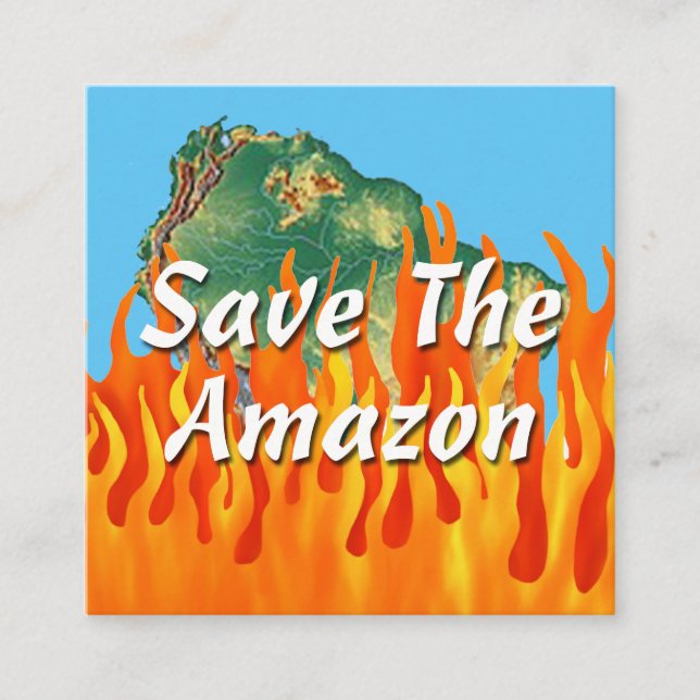 Tarjeta De Visita Cuadrada Salvar la Amazonía (Anverso)