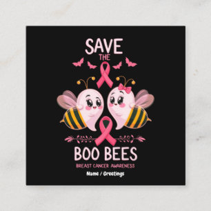 Tarjeta De Visita Cuadrada Salven A Las Abejas De Boo Halloween