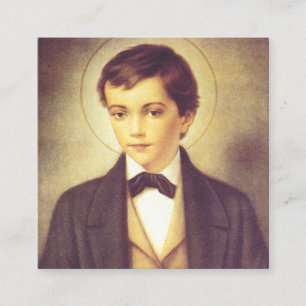 Tarjeta De Visita Cuadrada San Doménico Savio alumno de Juan Bosco