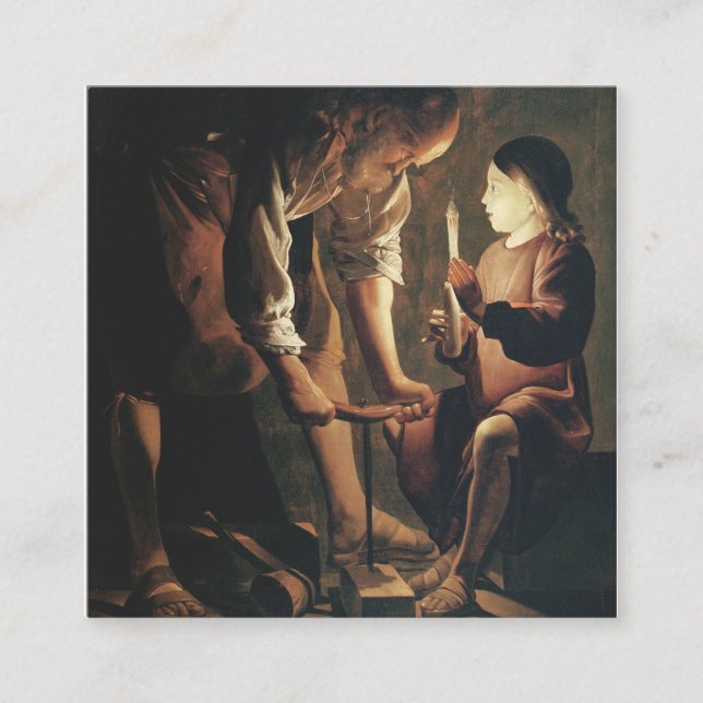 Tarjeta De Visita Cuadrada San José El Carpintero (Anverso)