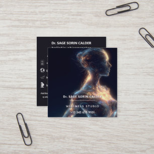 Tarjeta De Visita Cuadrada Sanación con Energía del Pulso Celestial