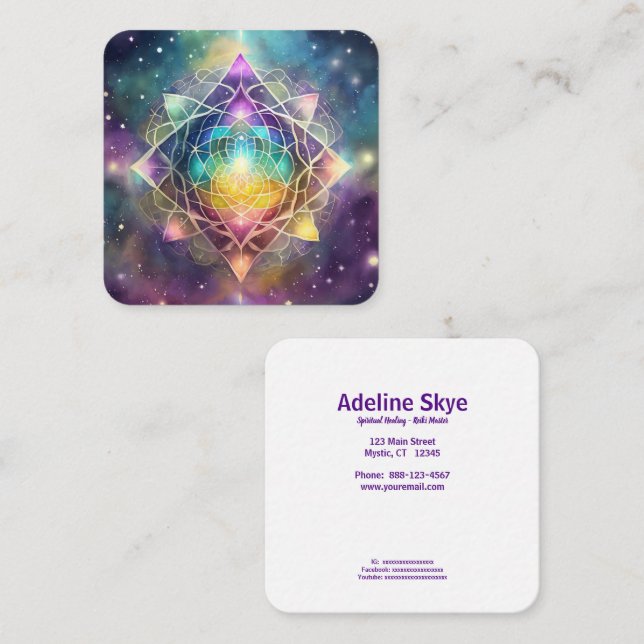 Tarjeta De Visita Cuadrada Sanación espiritual (Anverso / Reverso)