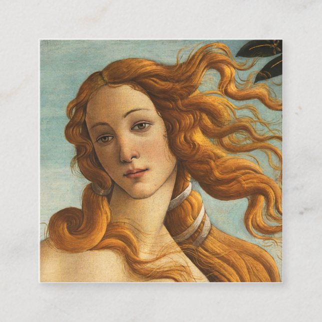 Tarjeta De Visita Cuadrada Sandro Botticelli Nacimiento De Venus (Anverso)