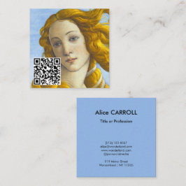 Tarjeta De Visita Cuadrada Sandro Botticelli - Nacimiento de Venus - Código Q