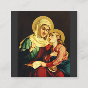 Tarjeta De Visita Cuadrada Santa Ana y la Virgen María