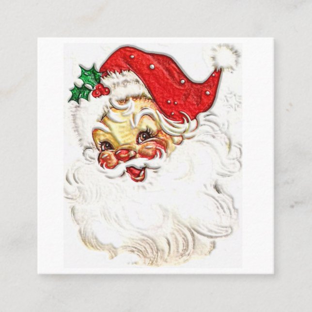 Tarjeta De Visita Cuadrada Santa Claus (Anverso)